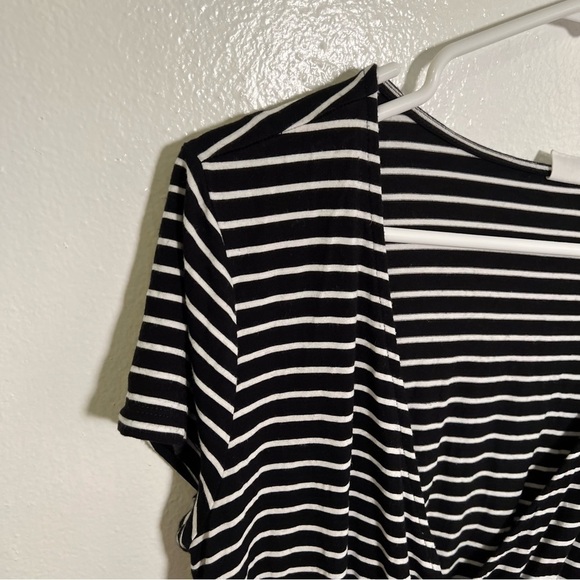Gap Short Sleeve Wrap Romper Black White Stripes S - Picture 3 of 11